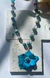 Peacock Bloom Polymer Clay Necklace