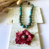 Garnet Bloom Polymer Clay Necklace