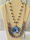 Iris Bloom Polymer Clay Necklace