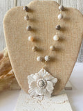 Opal Bloom Polymer Clay Flower Necklace