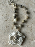Opal Bloom Polymer Clay Flower Necklace