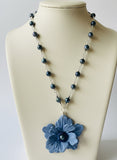 Iris Bloom Polymer Clay Necklace