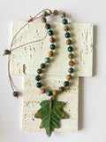 Polymer Clay Green Leaf Necklace