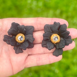 Black Blossom Earrings