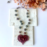 Autumn Love PolyClay Heart Necklace