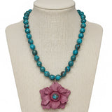 Garnet Bloom Polymer Clay Necklace