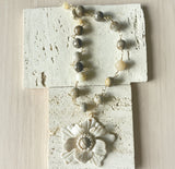 Opal Bloom Polymer Clay Flower Necklace
