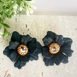 Black Blossom Earrings