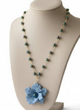 Iris Bloom Polymer Clay Necklace