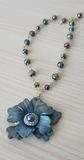 Full Moon Bloom Polymer Clay Flower Necklace